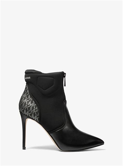 michael kors uma|Uma Leather and Scuba Ankle Boot .